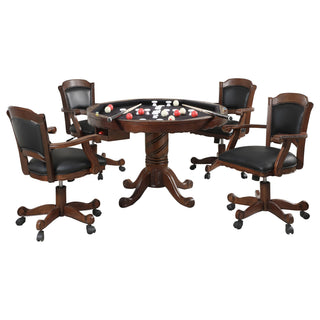 Turk 5-piece 3-in-1 Dining and Game Table Set Tobacco
