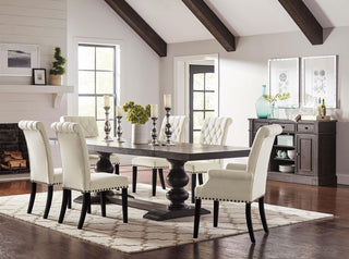 Phelps 123-inch Extension Leaf Dining Table Distressed Noir