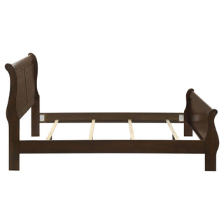 Louis Philippe Wood Queen Sleigh Bed Cappuccino