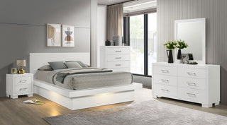 Jessica 5-piece Eastern King LED Bedroom Set Snow White