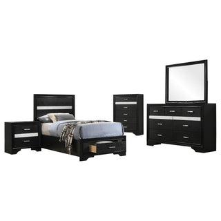 Miranda 5-piece Twin Bedroom Set Black