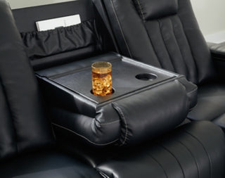 Center Point Reclining Sofa with Drop Down Table