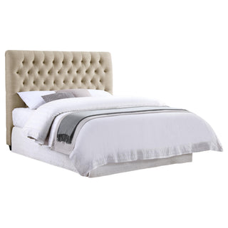 Chloe Upholstered Eastern King Panel Headboard Oatmeal