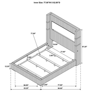 Tisdall Upholstered Eastern King Flame Visualizer Bed Grey