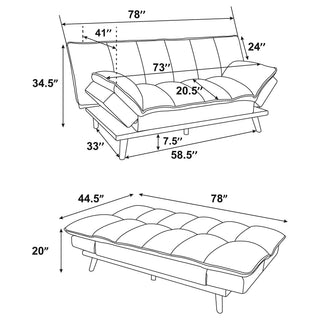 Laredo Upholstered Tufted Convertible Sofa Bed Grey