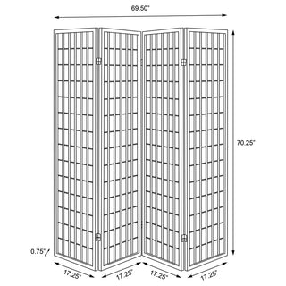 Roberto 4-Panel Room Divider Folding Shoji Screen Black