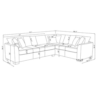 Ashford Chenille Upholstered Sleeper Sectional Sofa Greige