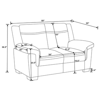 Arabella 3-piece Upholstered Padded Arm Sofa Set Grey