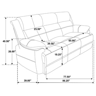 Ellington 3-piece Upholstered Padded Arm Sofa Set Dark Brown