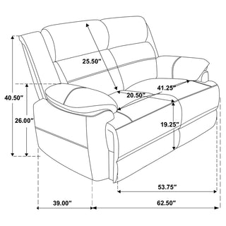 Ellington Upholstered Padded Arm Loveseat Dark Brown