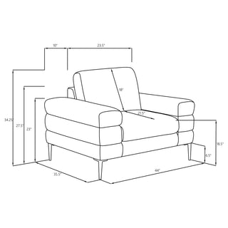 Jessel 3-piece Chenille Upholstered Sofa Set Ivory