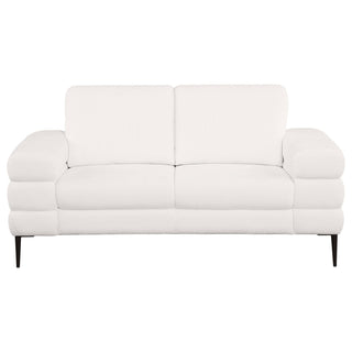 Jessel Chenille Upholstered Track Arm Loveseat Ivory
