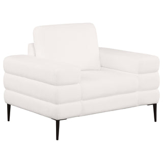 Jessel Chenille Upholstered Track Arm Chair Ivory