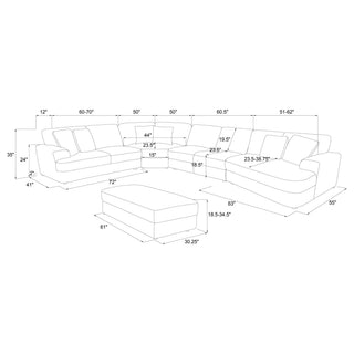 Emberson 5-piece Upholstered Modular Sectional Sofa Ivory