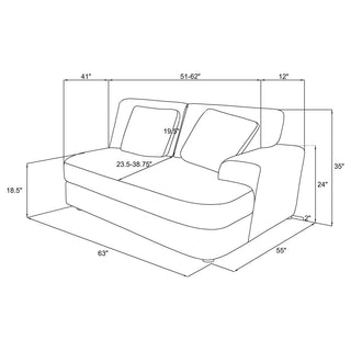 Emberson Upholstered RAF Cuddler Ivory