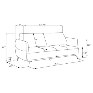 Lively 2-piece Chenille Upholstered Sofa Set Blue