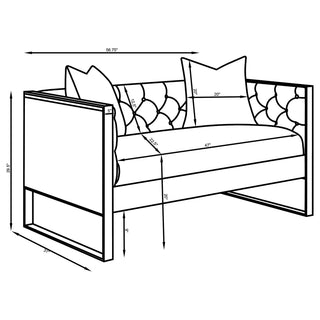 Eastbrook 2-piece Velvet Upholstered Tufted Sofa Set Grey