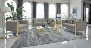 Eastbrook Velvet Upholstered Tufted Loveseat Grey