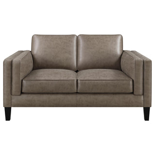 Locke Upholstered Track Arm Loveseat Vintage Brown