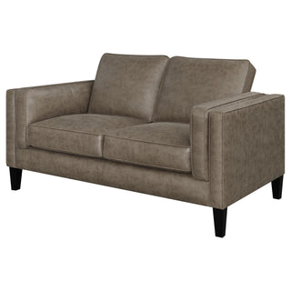 Locke Upholstered Track Arm Loveseat Vintage Brown