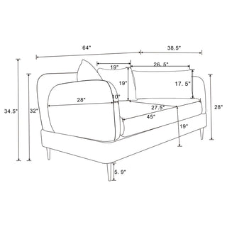 Jade Chenille Upholstered Sculpted Track Arm Loveseat Latte