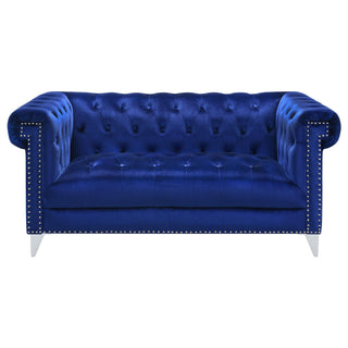 Bleker 3-piece Upholstered Tuxedo Arm Tufted Sofa Set Blue