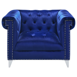 Bleker 3-piece Upholstered Tuxedo Arm Tufted Sofa Set Blue