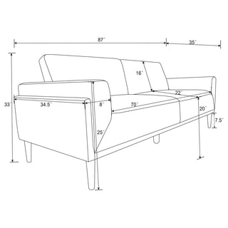 Rilynn 2-piece Upholstered Track Arm Sofa Set Grey