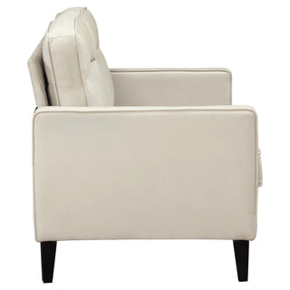 Jonah Upholstered Track Arm Loveseat Ivory