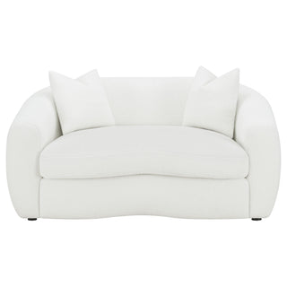 Isabella 2-piece Faux Sheepskin Upholstered Sofa Set Natural