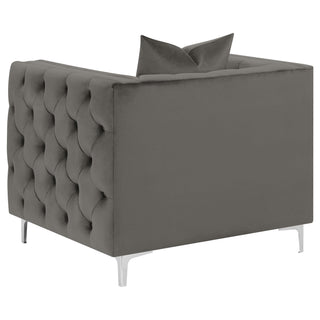 Phoebe Upholstered Tuxedo Arm Tufted Chair Urban Bronze