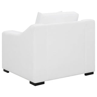 Ashlyn 3-piece Upholstered Sloped Arm Sofa Set White