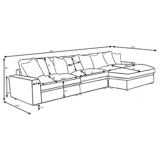 Blaine Upholstered Reversible Chaise Sectional Sofa Sand