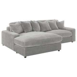Blaine Upholstered Reversible Chaise Sectional Sofa Fog