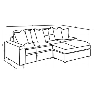 Blaine Upholstered Reversible Chaise Sectional Sofa Fog