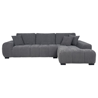Octavia Upholstered Sectional Chaise Sofa Charcoal Grey