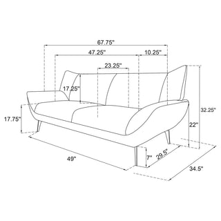 Acton Upholstered Flared Arm Loveseat Teal Blue