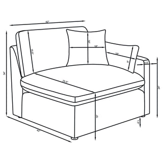 Hobson 5-piece Upholstered Modular Sectional Sofa Charcoal
