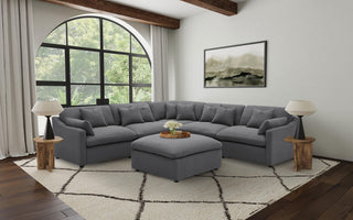 Hobson Square Upholstered Ottoman Charcoal