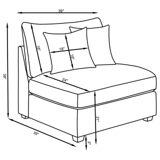 Cambria Upholstered Armless Chair Grey