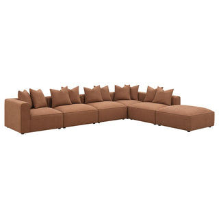 Jennifer Upholstered Corner Chair Terracotta