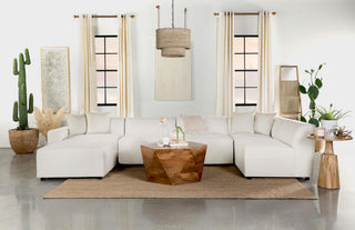 Freddie Square Upholstered Ottoman Pearl