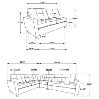 Georgina 4-piece Upholstered Modular Sectional Steel Grey