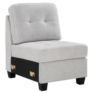 Georgina Upholstered Armless Chair Steel Beige