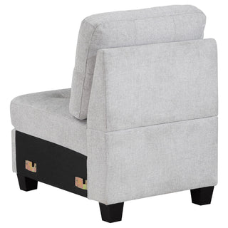 Georgina Upholstered Armless Chair Steel Beige