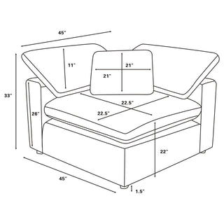 Raleigh 5-piece Boucle Upholstered Modular Sectional Grey
