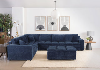 Atlantic Corduroy Upholstered Armless Chair Blue