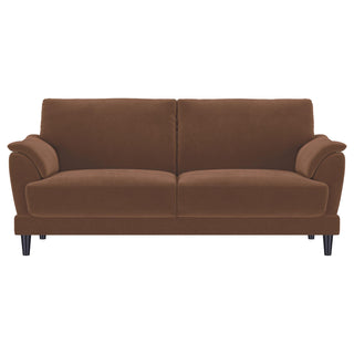 Selma 2-piece Velvet Upholstered Crescent Arm Sofa Set Rust