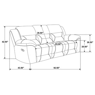 Gilson 3-piece Chenille Upholstered Reclining Sofa Set Grey