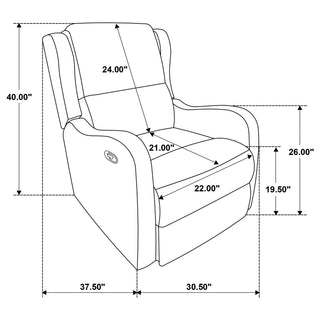 Kelsey Upholstered English Arm Recliner Chair Ivory